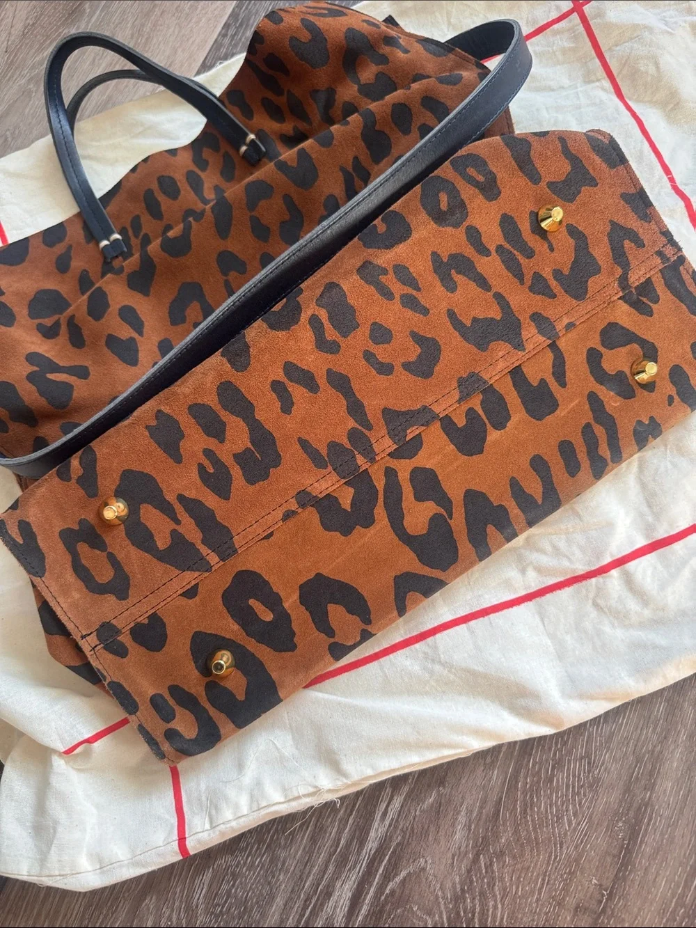 Clare V Leopard Simple Tote in Brown and Black- New without Tags
